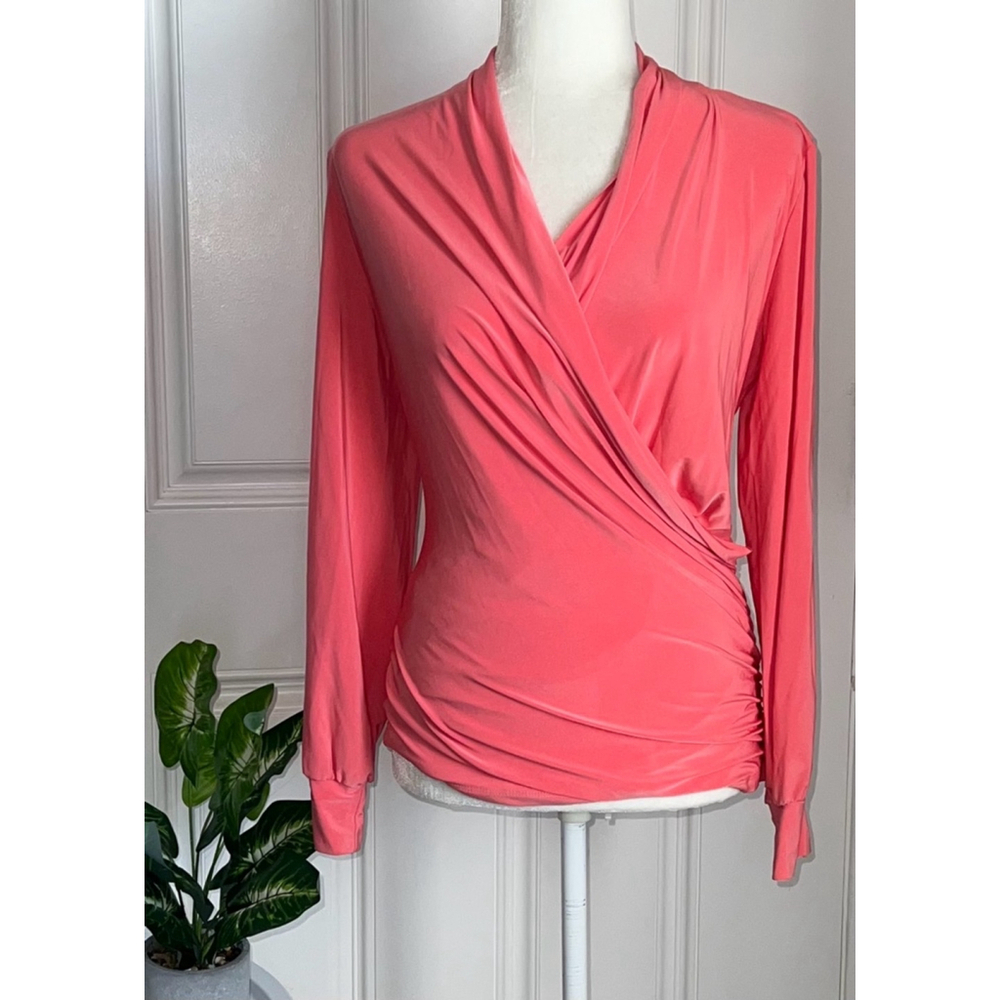 Uptown Surplice Lace Back Split Sleeve Top